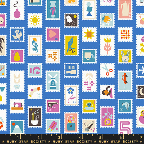 Salutations Stampy in Lapis RS1089 14 - Ruby Star Society Sold by the Half Yard